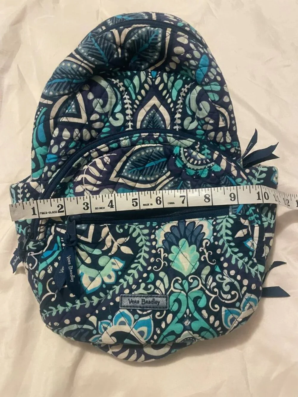 Vera Bradley Mini Backpack - Boho Quilted Floral Navy & Teal Adventure Bag